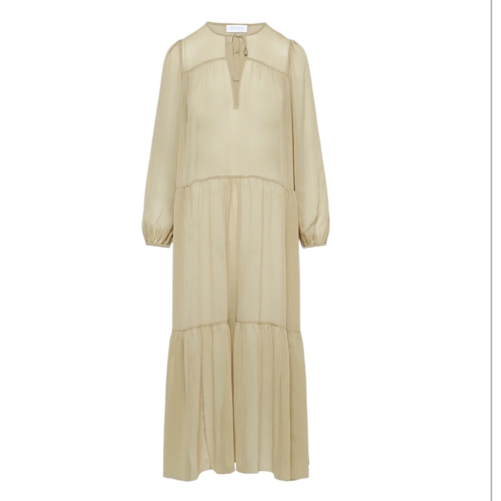 Little Moon Beige Long Sleeve Maxi Dress